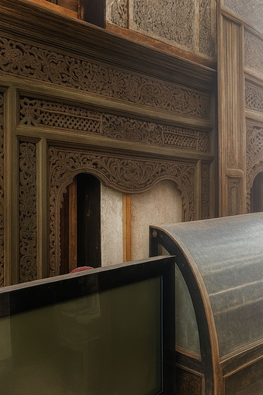 FRAM FOR MIROR CARVING ( WITH MIRROR GLASS )