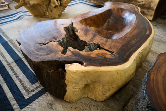 COFFEE TABLE SUAR ORGANIC STOCK  WHEELS
