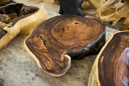 COFFEE TABLE SUAR ORGANIC STOCK + WHEELS