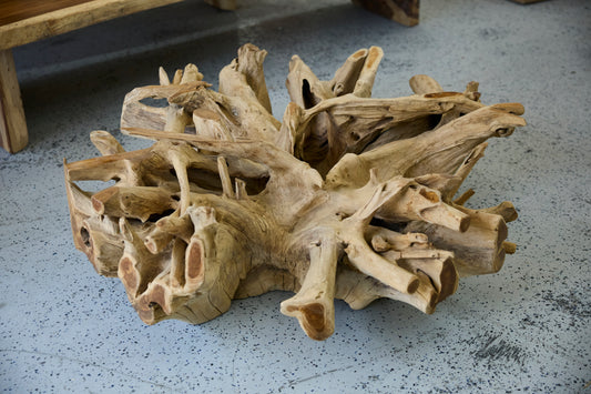 TEAK ROOT COFFEE TABLE WITHOUT GLASS