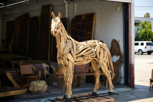 TEAK ROOT HORSE SCULPTURE