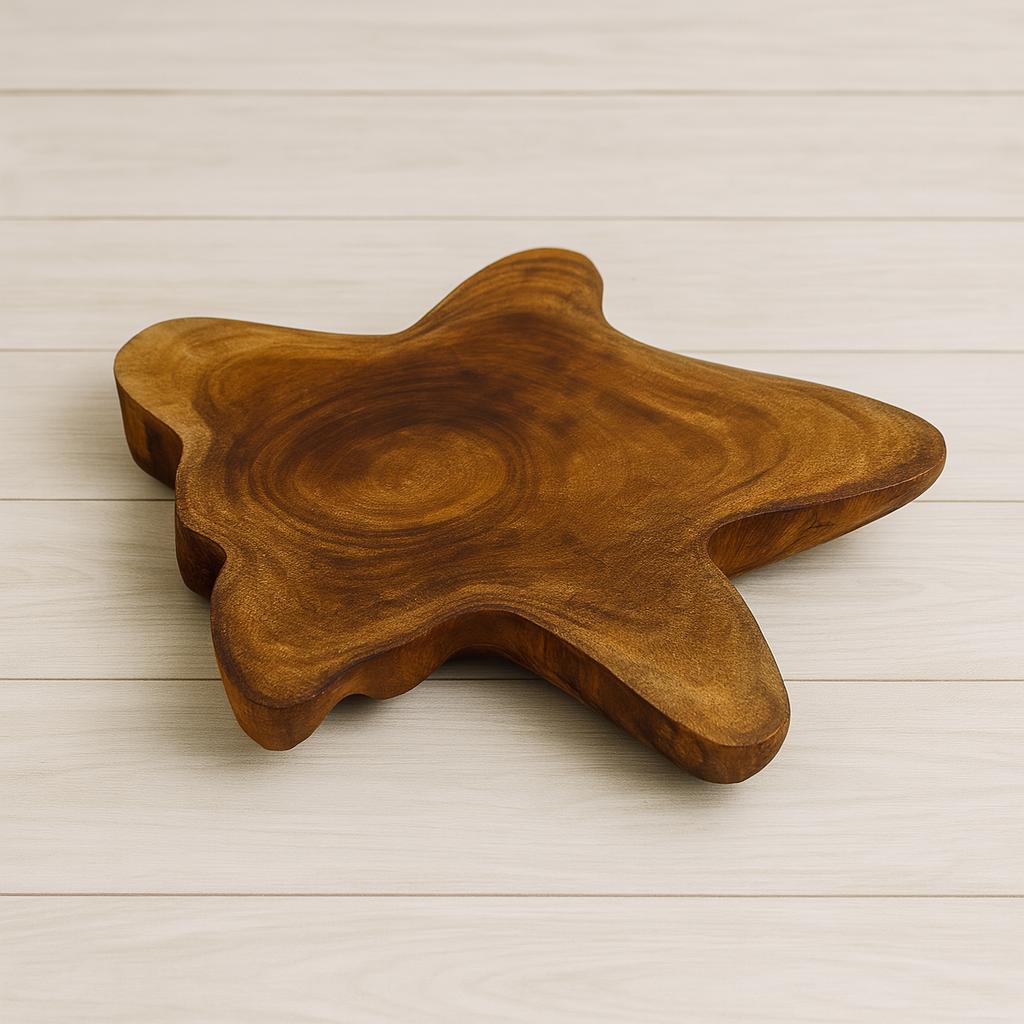 Plate natural with bee-wax teak root