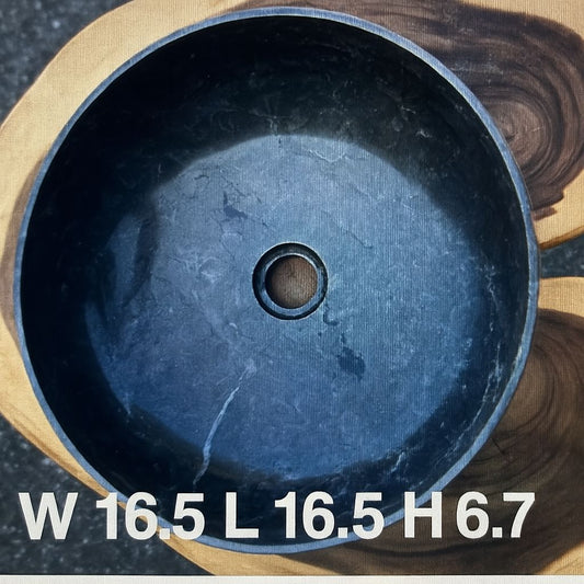 ROUND  FULL POLISH BLACK marble